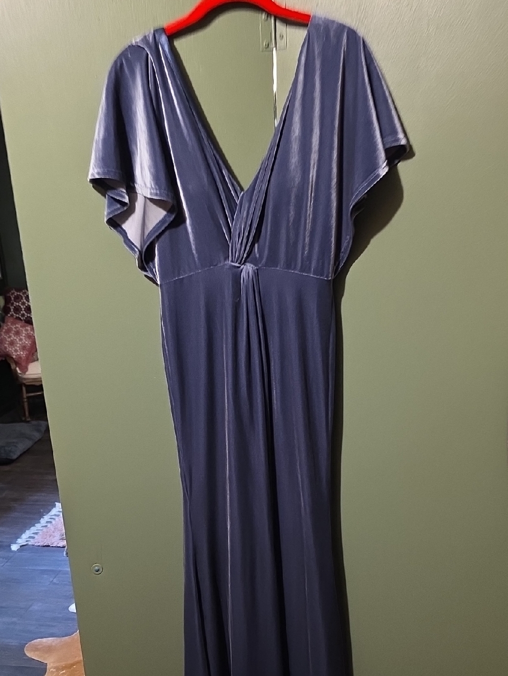 Revelry V-Neck Maxi Dress in Slate Lavender